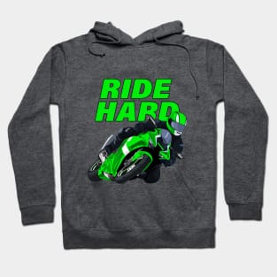 Ride Hard sport motorbike print Hoodie